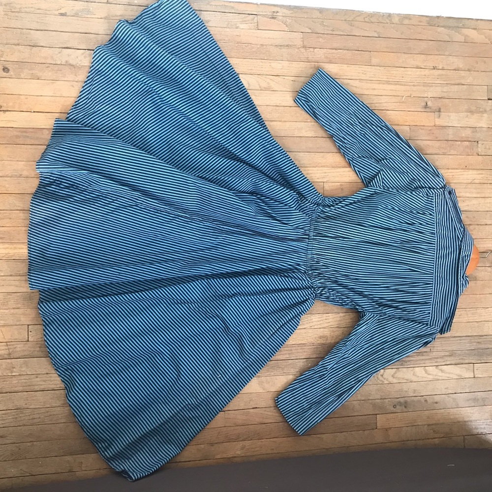 Blue stripped Vintage circle skirt dress